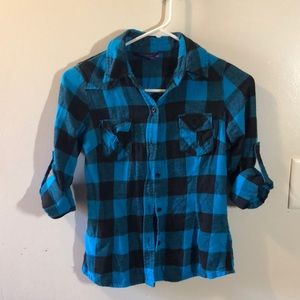 Blue button up flannel